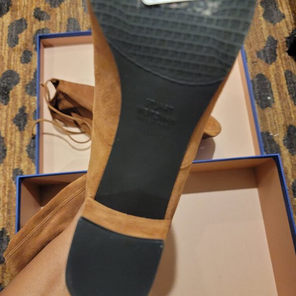 New STUART WEITZMAN Hinterland Tan/Saddle Suede Block Heel Over The Knee Boot 9 - Picture 9 of 12